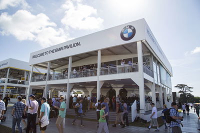 It wasn't the fanciest design, but BMW's stand wins points for its imposing size 