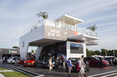 The French manufacturer's neat stand included a relaxing roof terrace, although we were a little too busy on the ground floor ogling the 205 T16 to enjoy that