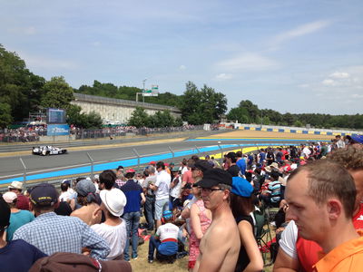 This was Alex's vantage point for the start of the race - Tetre Rouge 