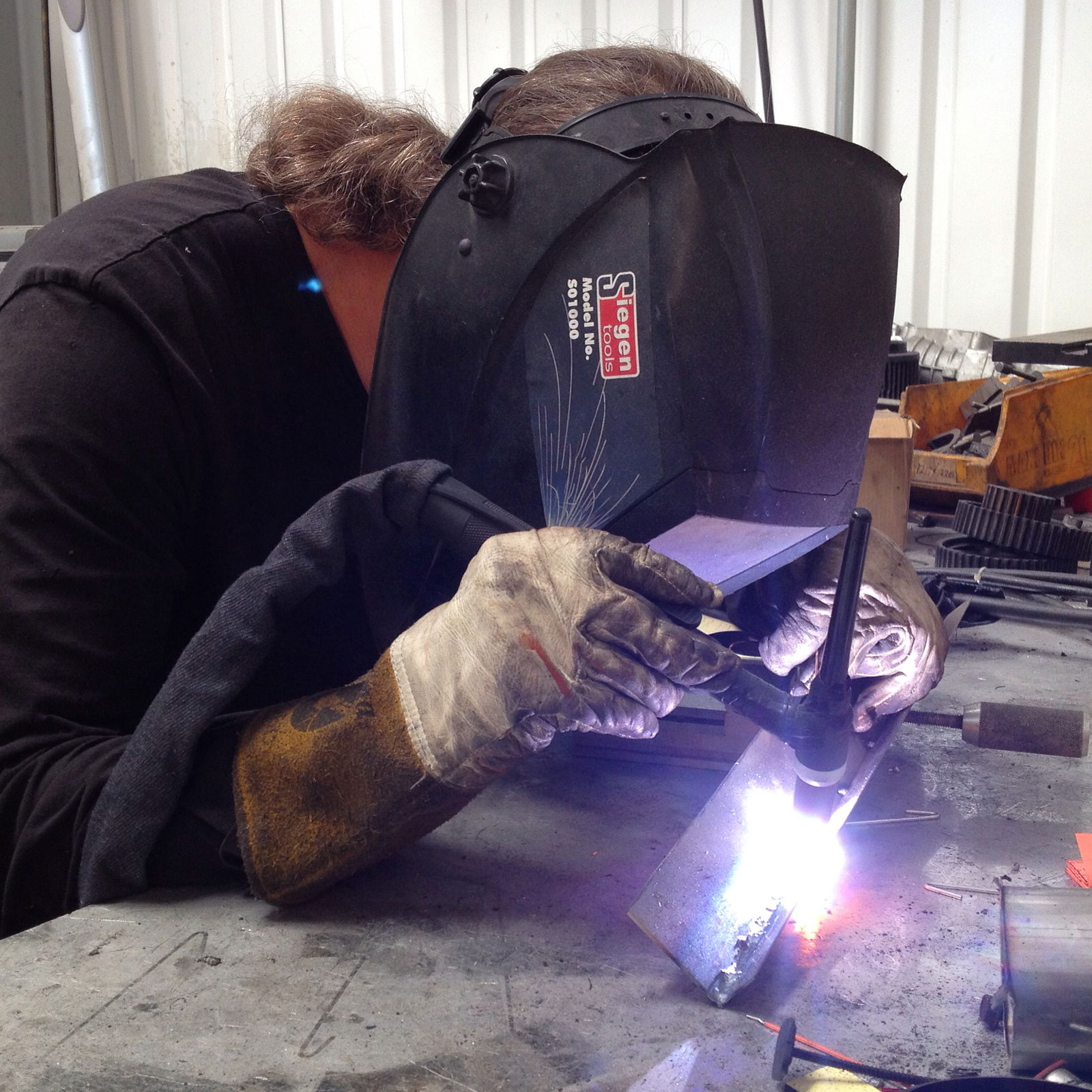 Then he gets to work with the TIG welder, something he does very, very well! 