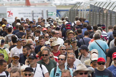 Just a few of the thousands of spectators here at Circuit de la Sarthe 