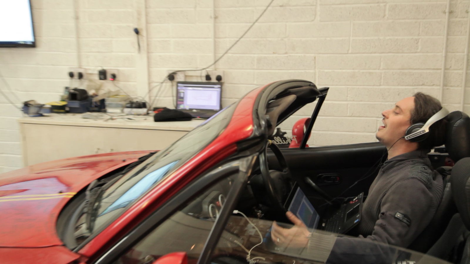 You can see Nick's frustration when the clutch keeps slipping under boost 