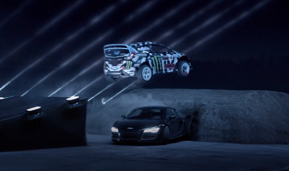 Watch Ken Block Take On A Wicked Blackout Trial With An R8, Aventador And An M4 For Company