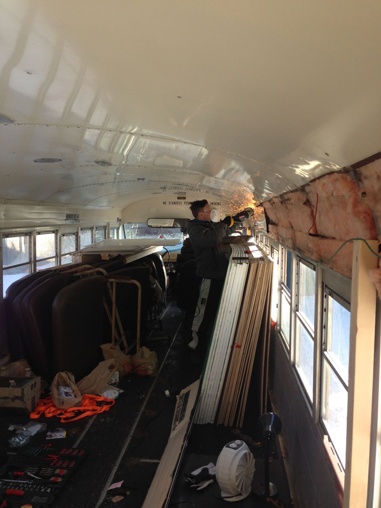 Panels were removed to allow insulation to be fitted.