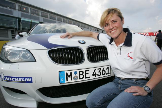 Sabine Schmitz during her day job as a BMW Ring Taxi driver