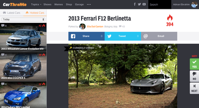 Elia Dal Canton's Ferrari F12 recently got knocked off the number one spot