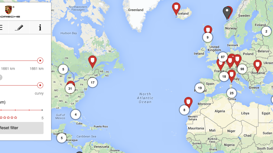 Porsche Has Made This Map Of The World's Best Driving Roads, And Wants Your Suggestions 
