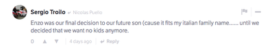 CTzen Sergio Trollo also went with Enzo for the reason above