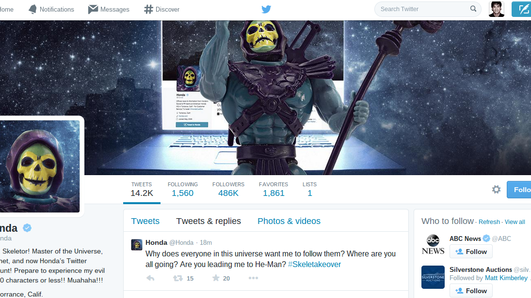 Update: Either Honda Has Been Hacked By Skeletor Or This Is The Best Publicity Stunt Ever