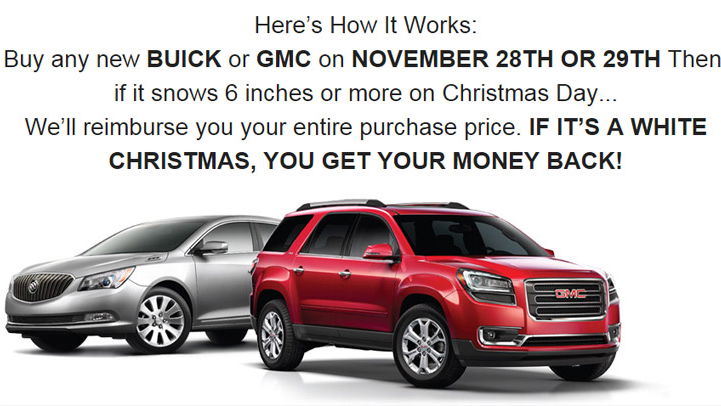 This Dealership Will Give Away Free Buicks And GMCs If It Snows This Christmas 