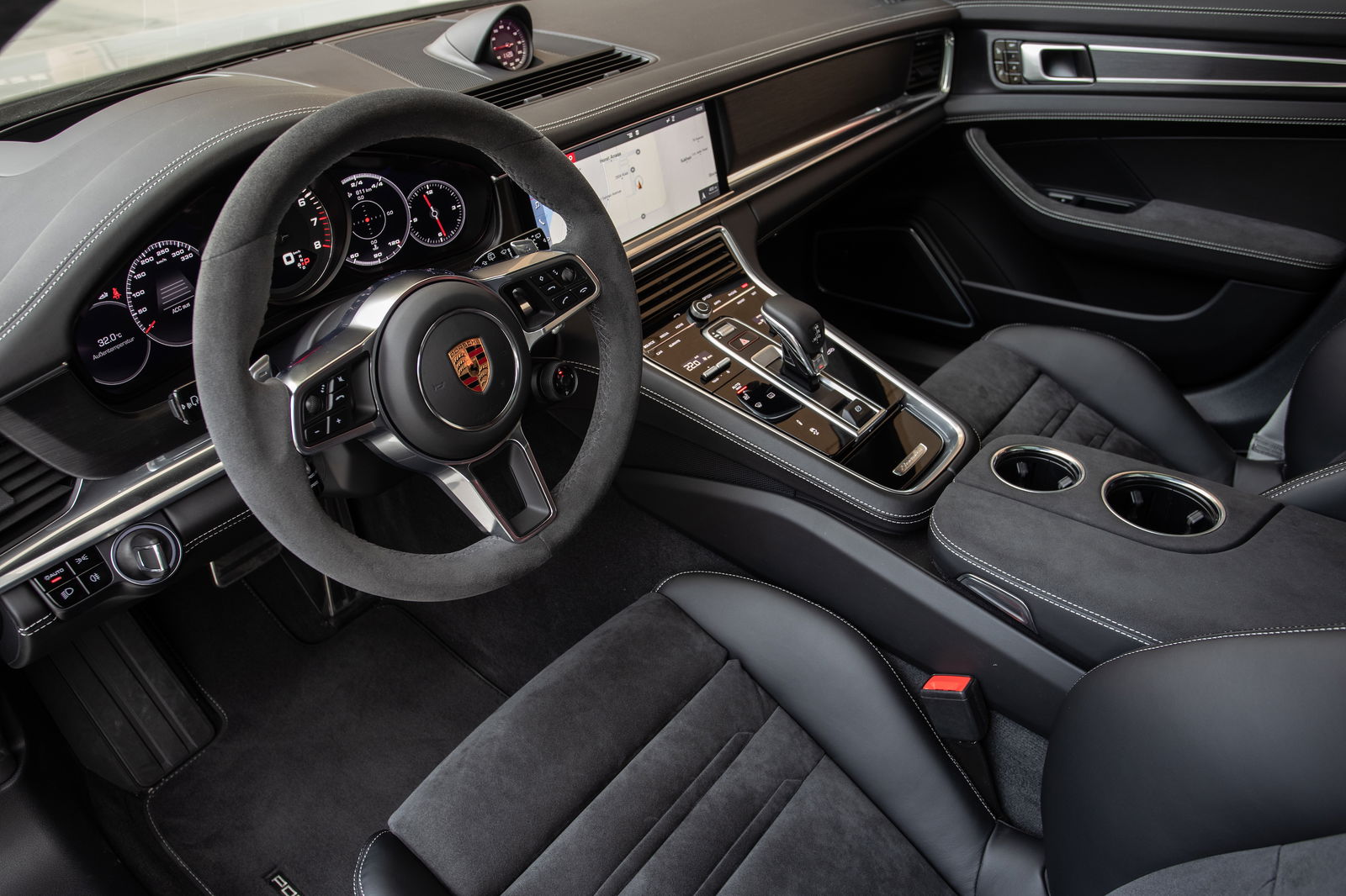 The Panamera's cabin is a classy place, with a top-drawer infotainment system. The GTS adds darkened aluminium trim pieces