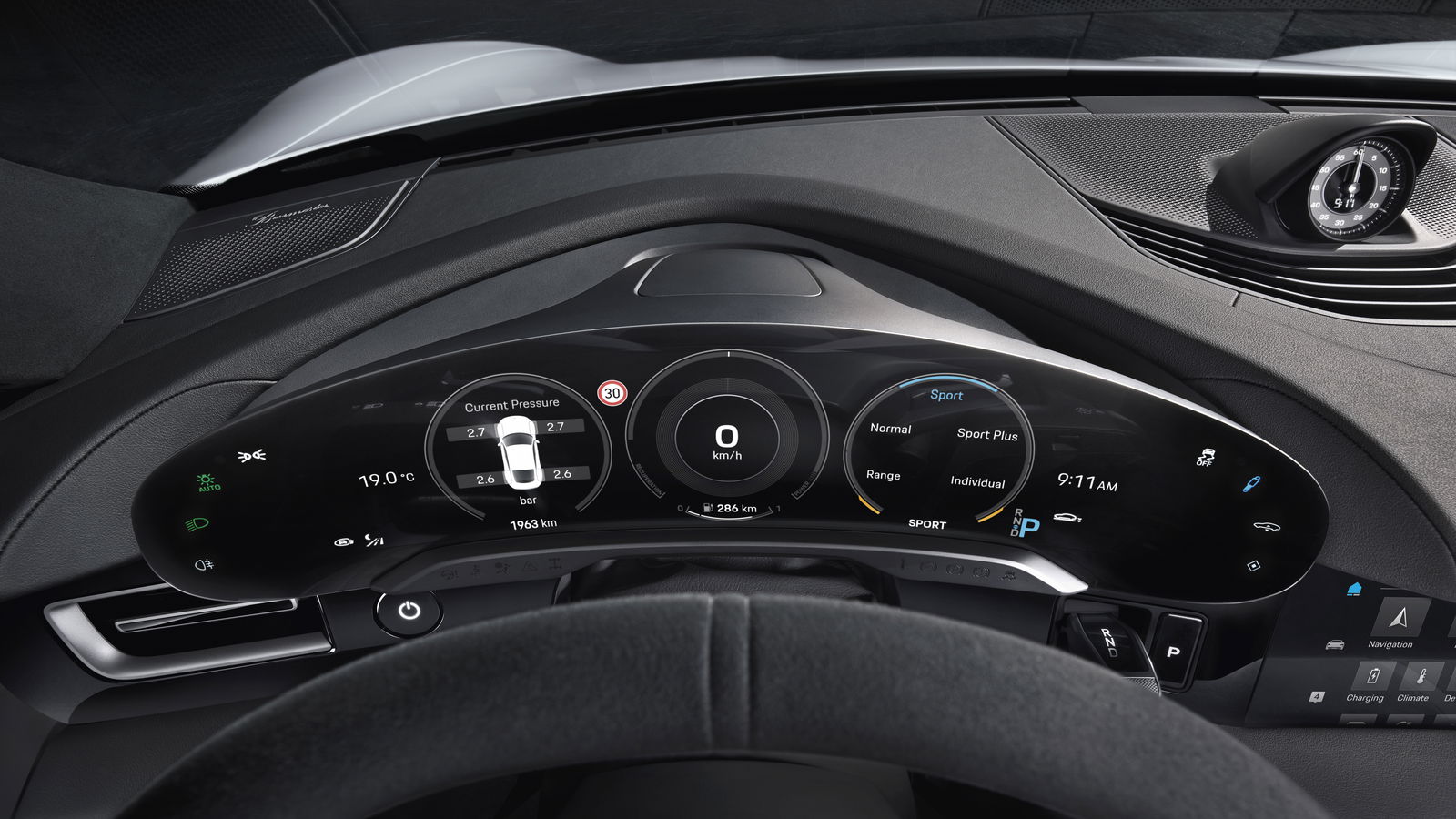 The Porsche Taycan's Dashboard Is Mostly Screens