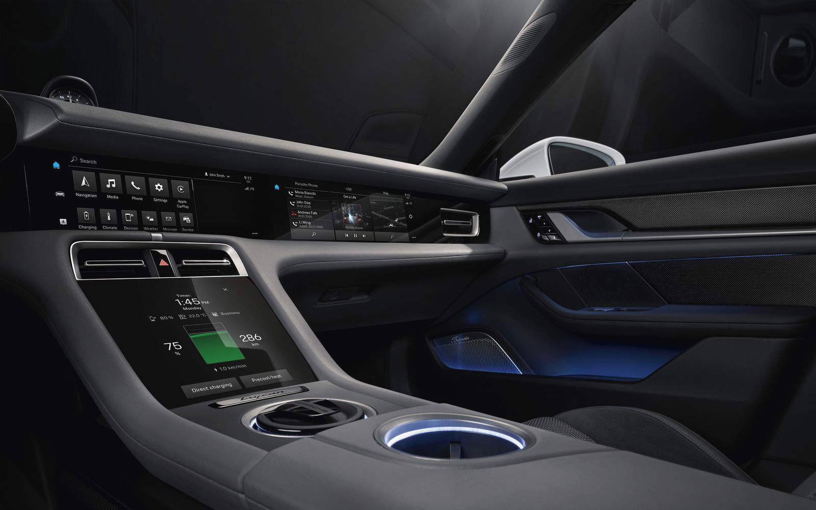 The Porsche Taycan's Dashboard Is Mostly Screens