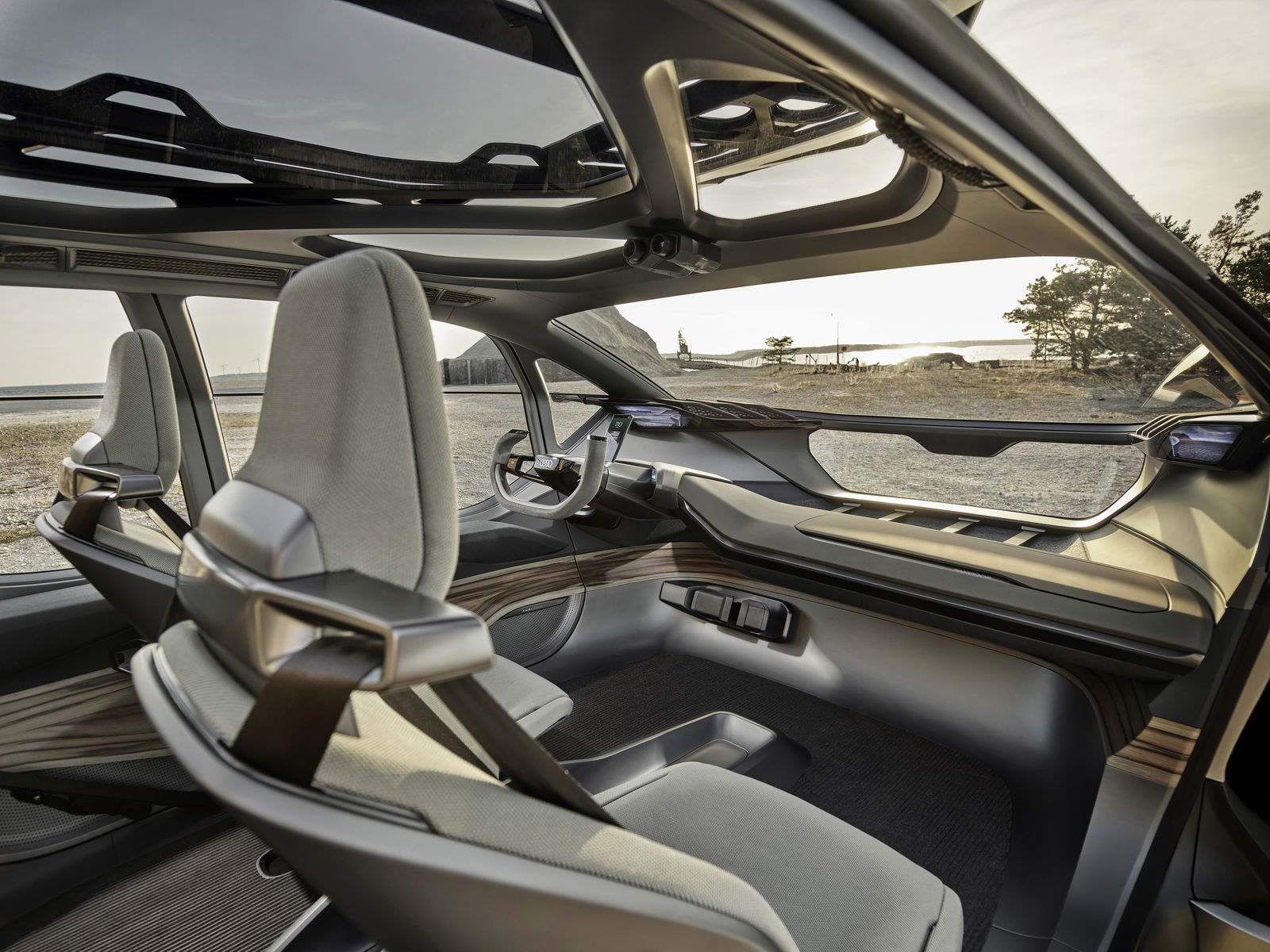 The Audi AI:Trail has a fully-enclosed cockpit - handy if the air outside is no longer breathable...