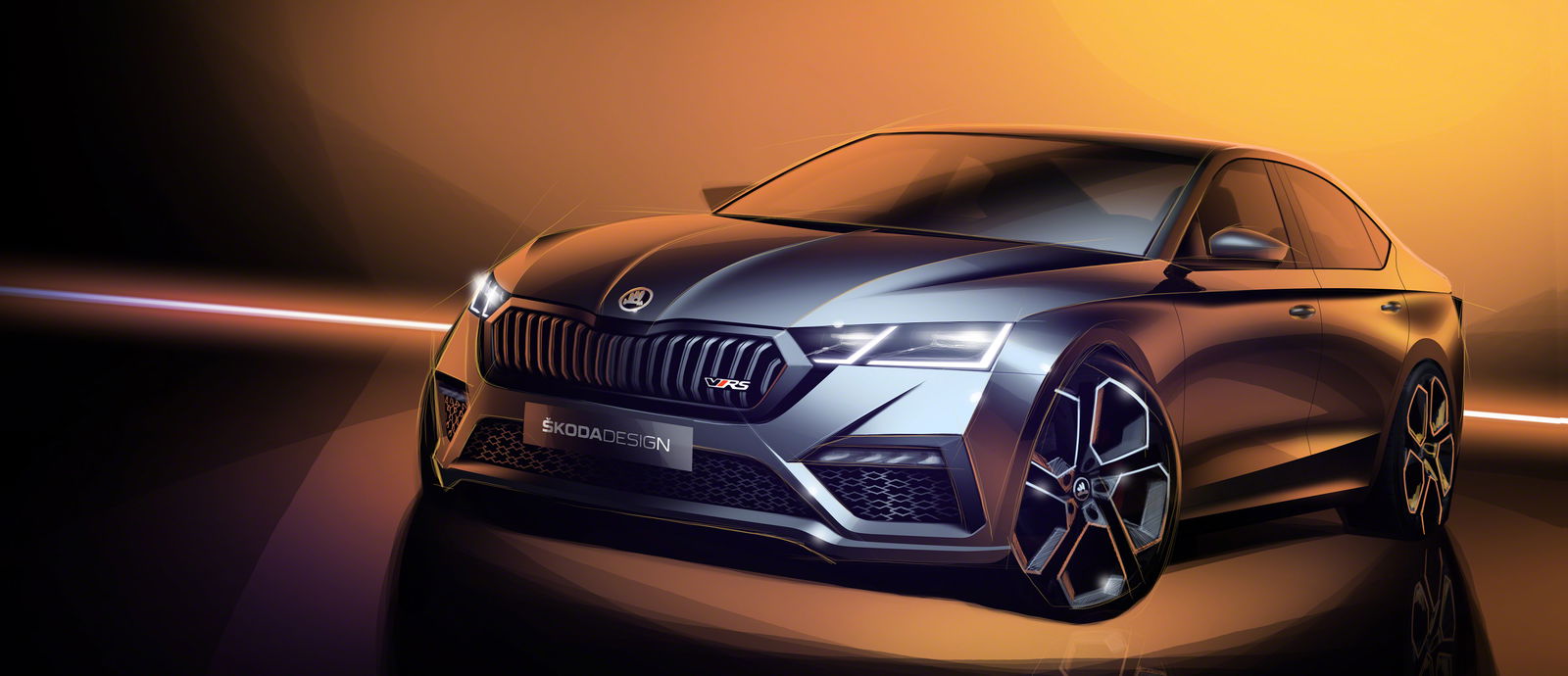 Skoda Octavia vRS Shown in Design Sketches, 242bhp Hybrid System Confirmed