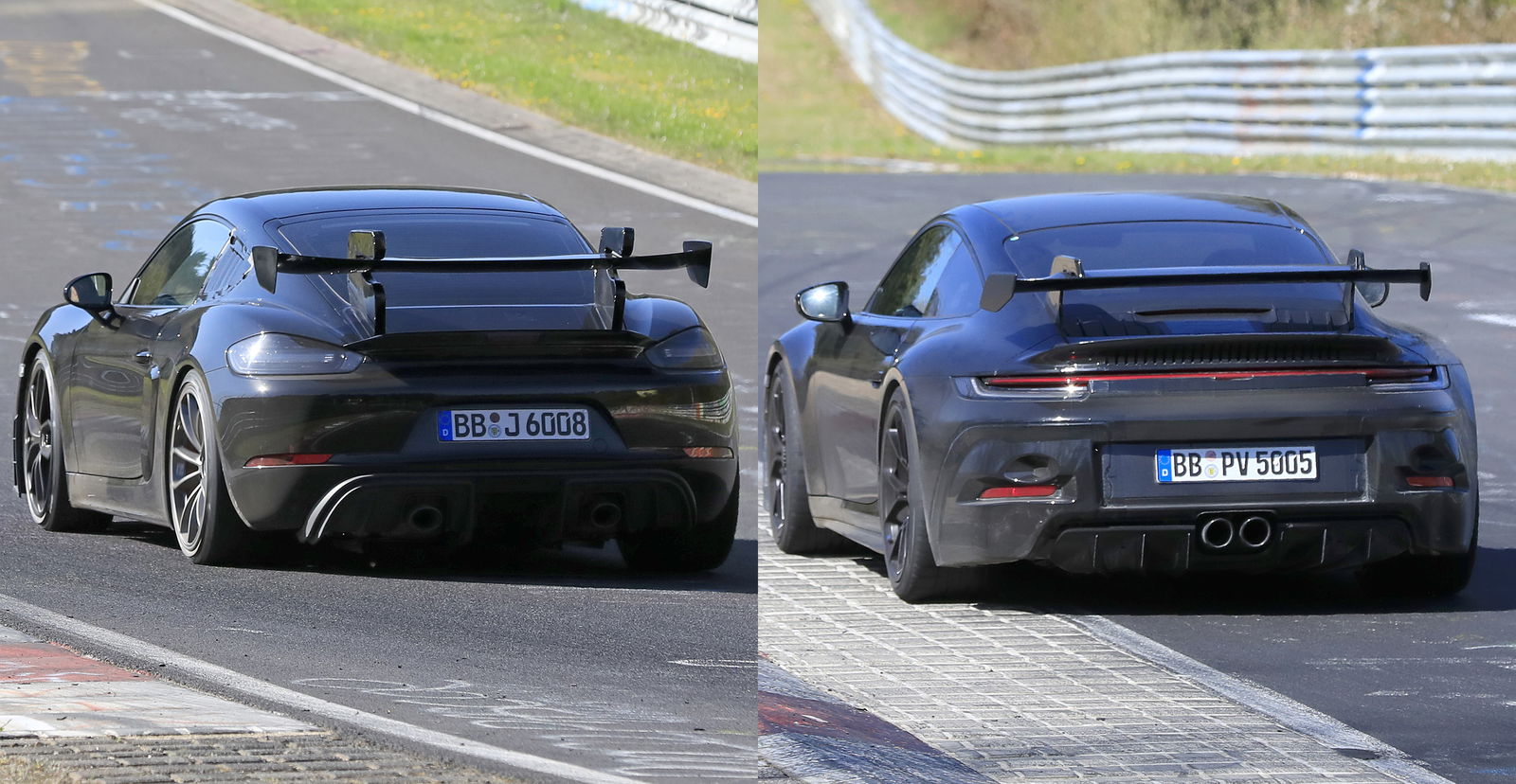 How the Cayman GT4 RS wing (left) compares to the new 992 GT3's