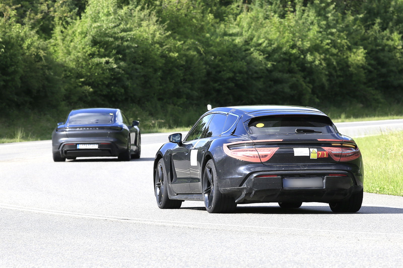 Recognise those giant tail lights? Four-door Taycan test mules featured the same stickers