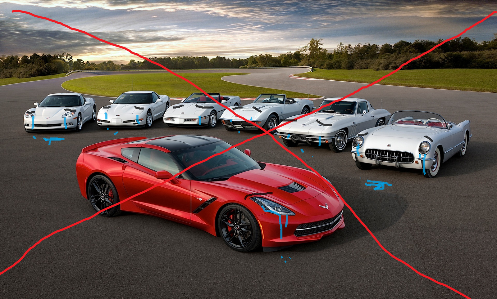 Corvettes are sad because they are illegal in South Korea.