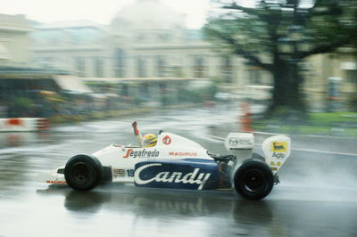 Ayrton Senna in the 1984 Monaco Grand Prix after scored his first podium in F1