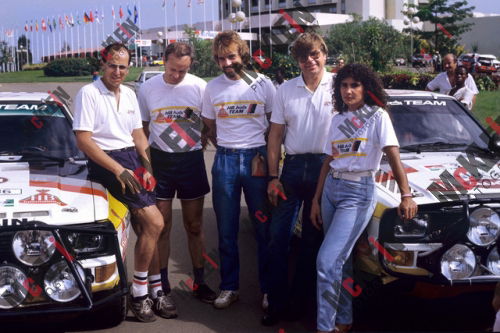 Mouton and Braun together at the start of the Ivory Coast rally