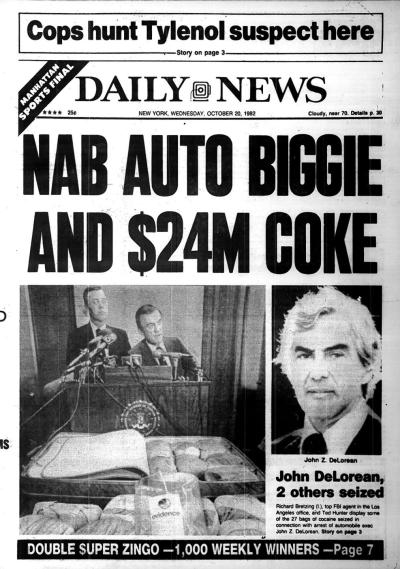Although he was acquitted on a technicality, John DeLorean was arrested for conspiracy to move $24M of cocaine into the United States.