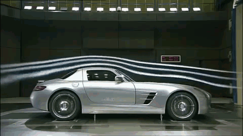 11 GIFs that shows how car aerodynamics work : (wind tunnel testing)