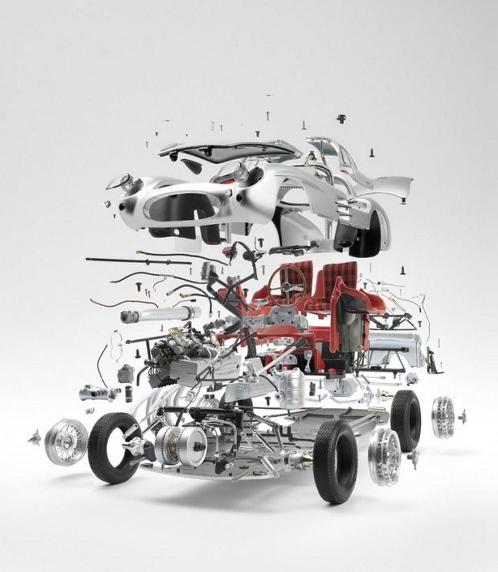 Here are a few cars that were fully disassembled or cut in half