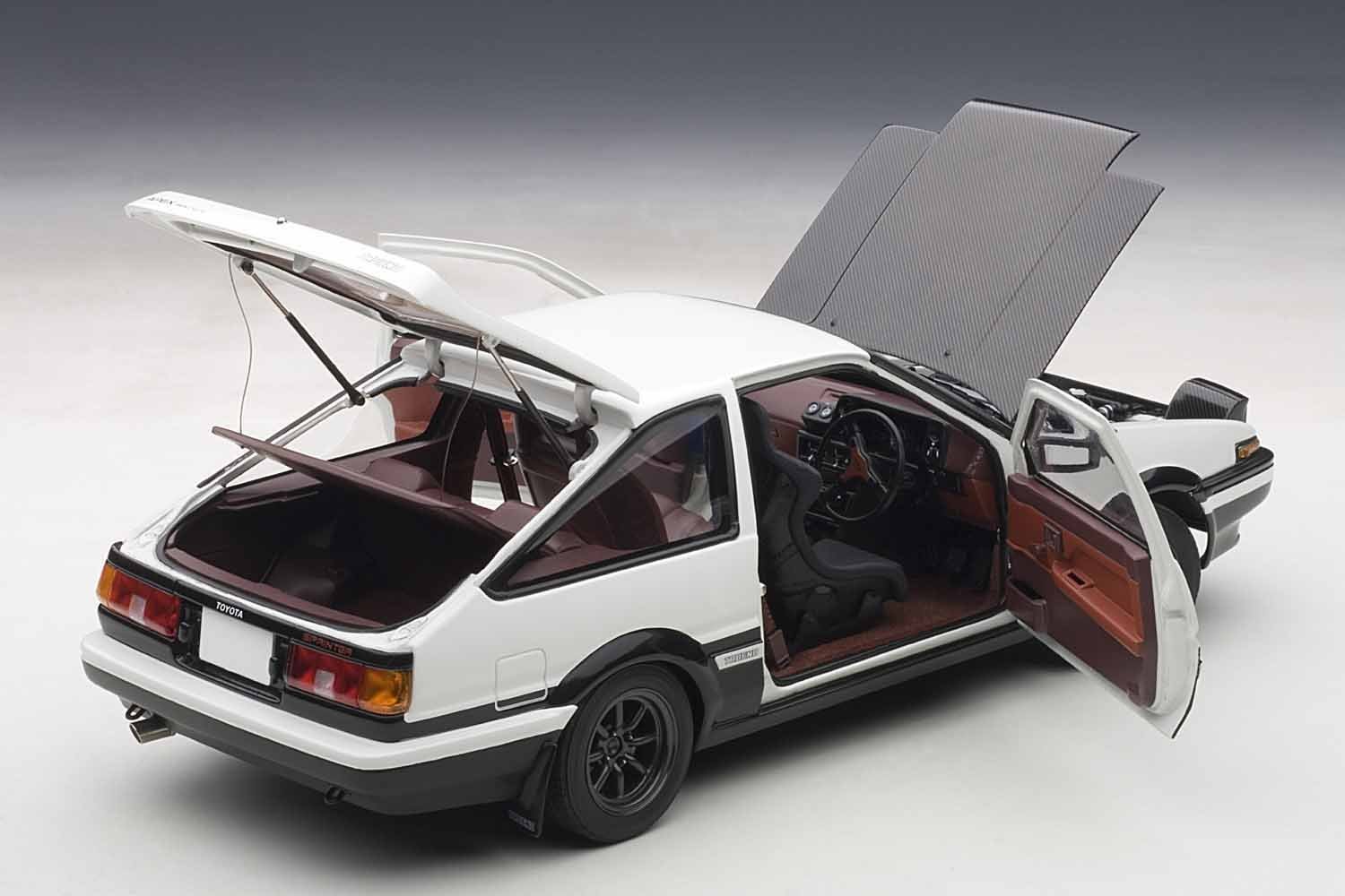 Takumi's Hachi Roku can be found in scale 1:18. It is usually sold by twice the price of a normal Autoart model due to its rarity.