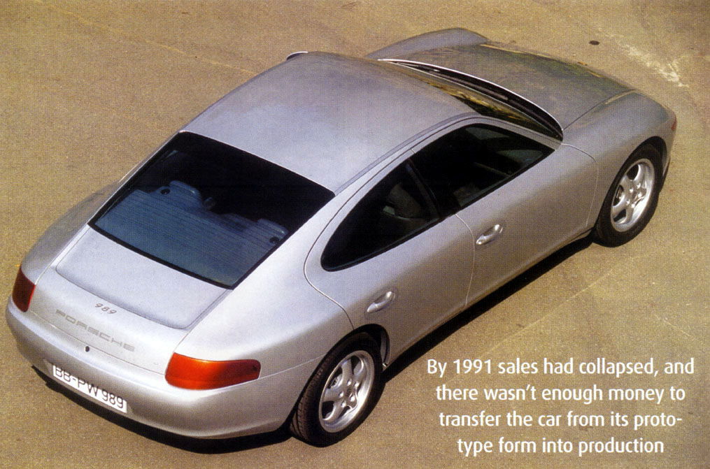 And, in January 1992, development of the 989 was halted completely. So, is this the end of the Porsche 4-door sedan? Not quite. See below.