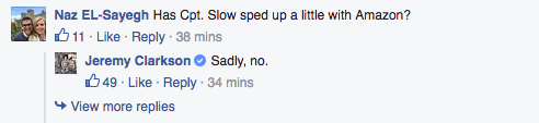Jeremy Clarkson just did a Q&A session on Facebook - here are some of his best answers!