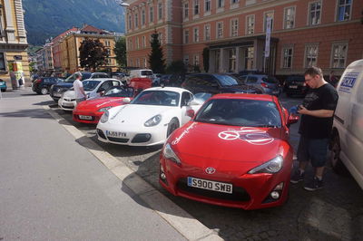 Preparing The Cars For The Journey To The Alps