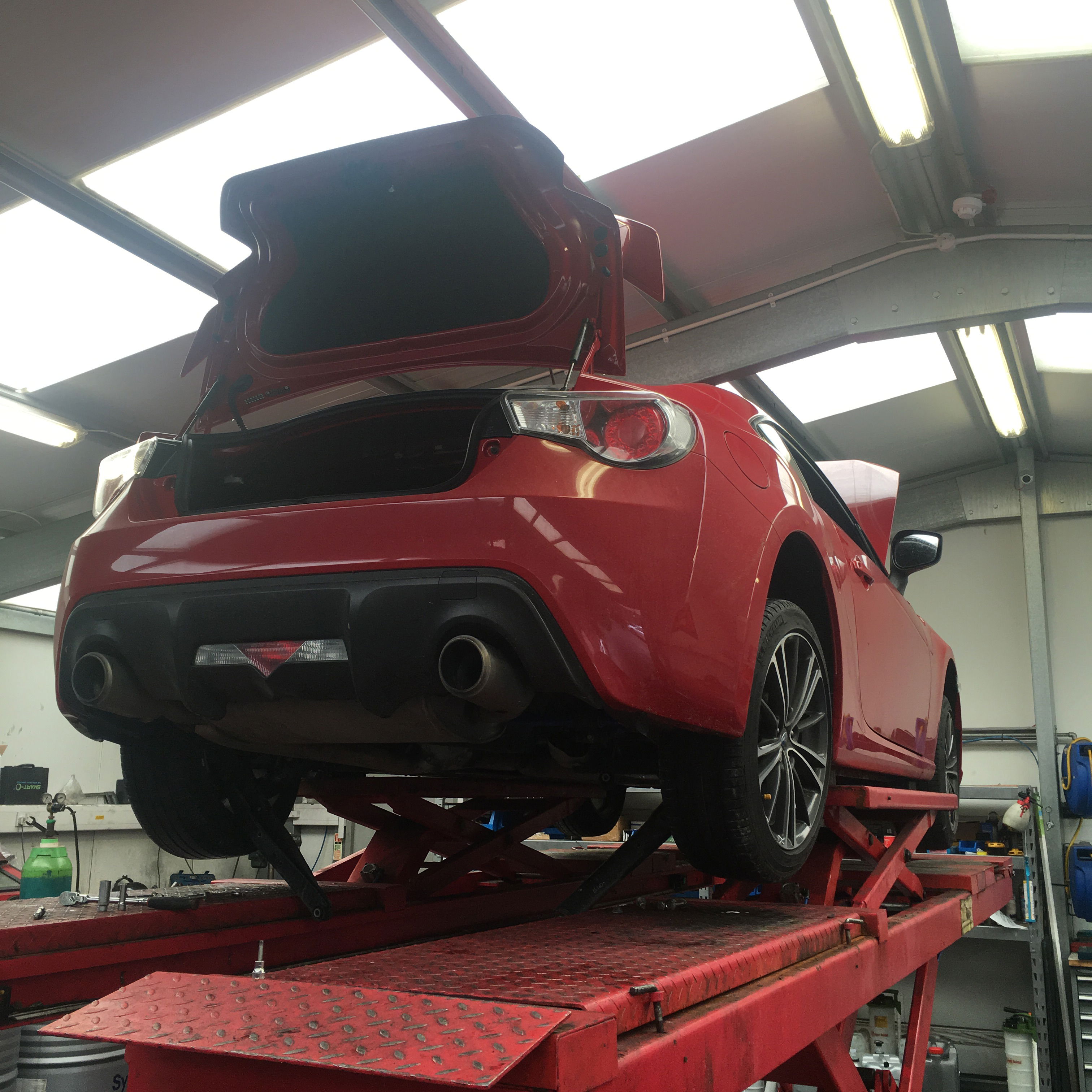 Currently at tuning company Litchfield Imports with the goal of improving the BRZ's handling characteristics.