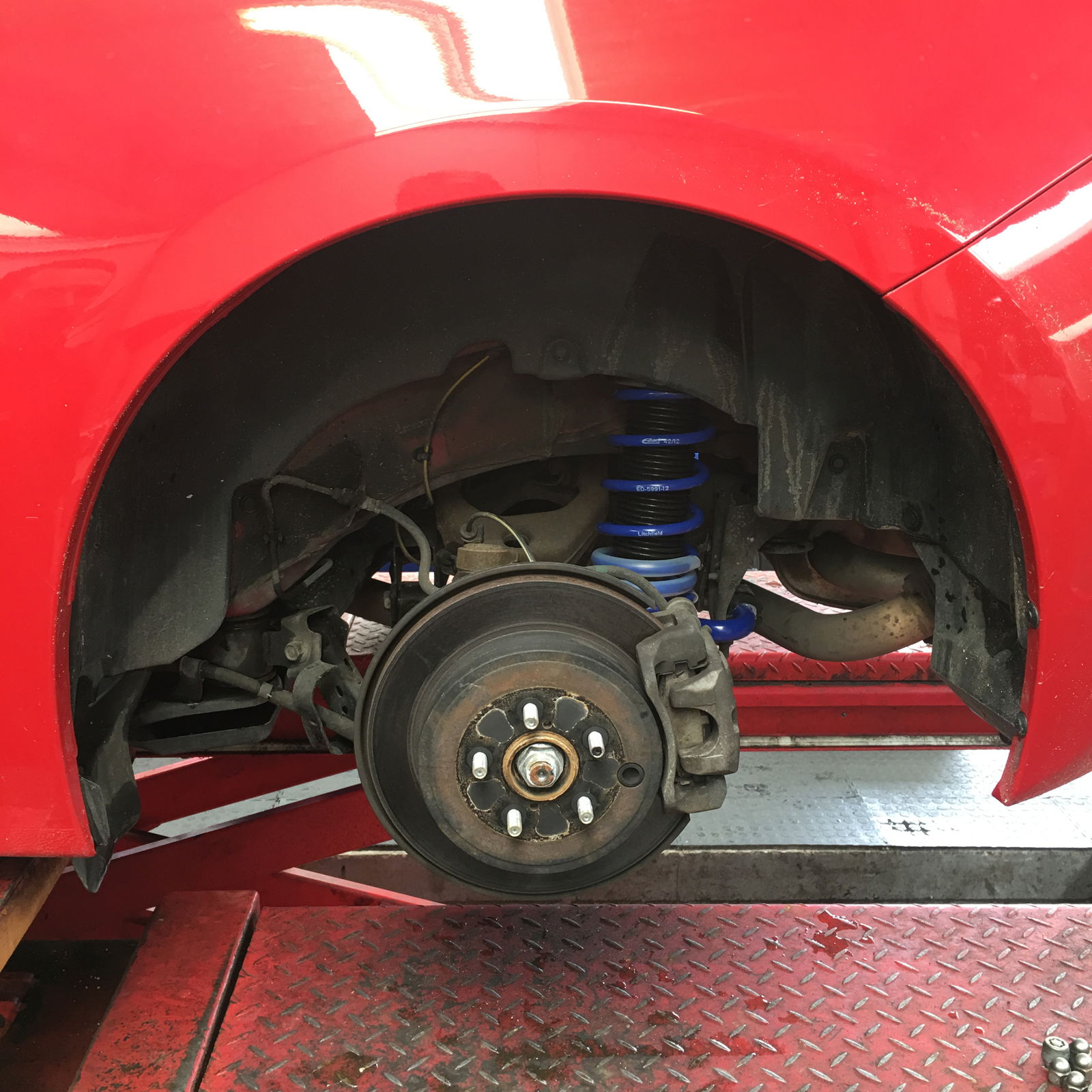 Currently at tuning company Litchfield Imports with the goal of improving the BRZ's handling characteristics.