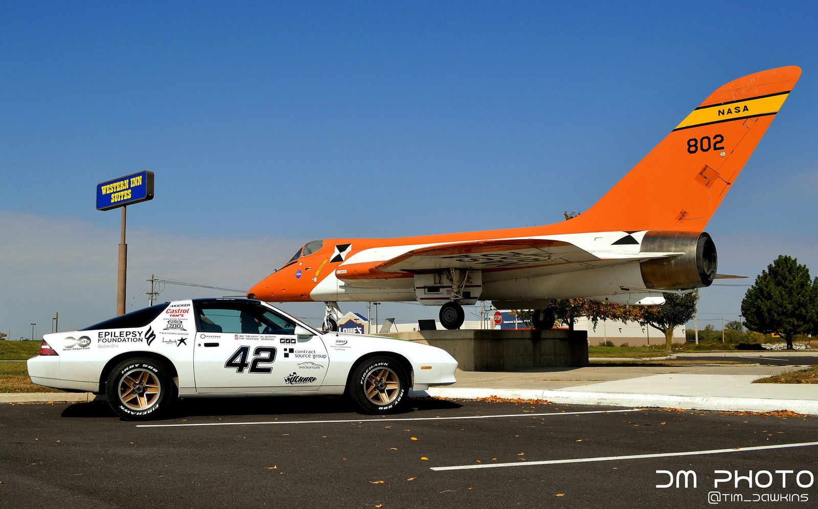 Slow car meets fast plane