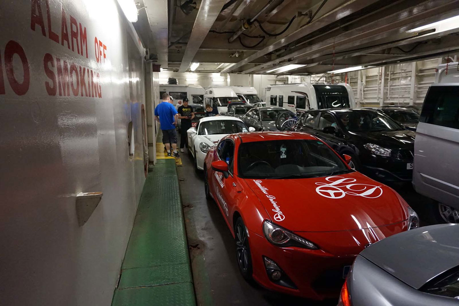 Our Cars Loaded Onto The Ferry Ready For Europe The Next Day