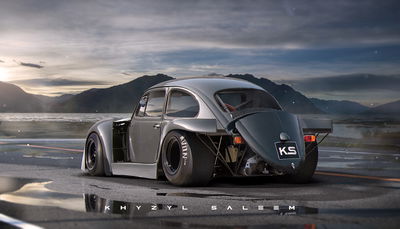 Classic Volkswagen Beetle crossed with a Porsche 917k