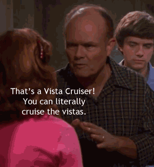 Exactly the type of joke most people would think a wagon driver would excel at. Eric Forman is not impressed.