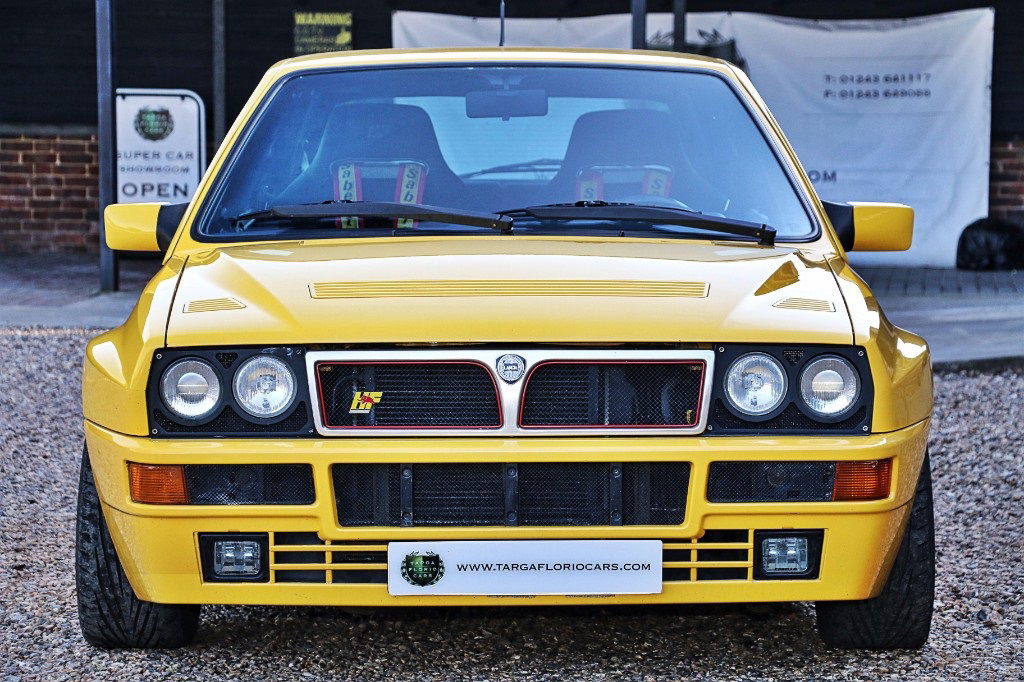 Much of the Delta Integrale's front end was removed and replaced with grills for maximum cooling. The oil coolers and radiators can be clearly seen here.