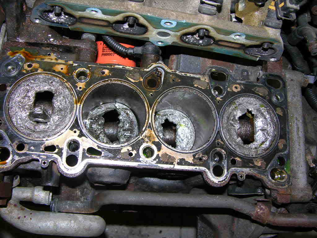 The aftermath of a snapped timing belt...