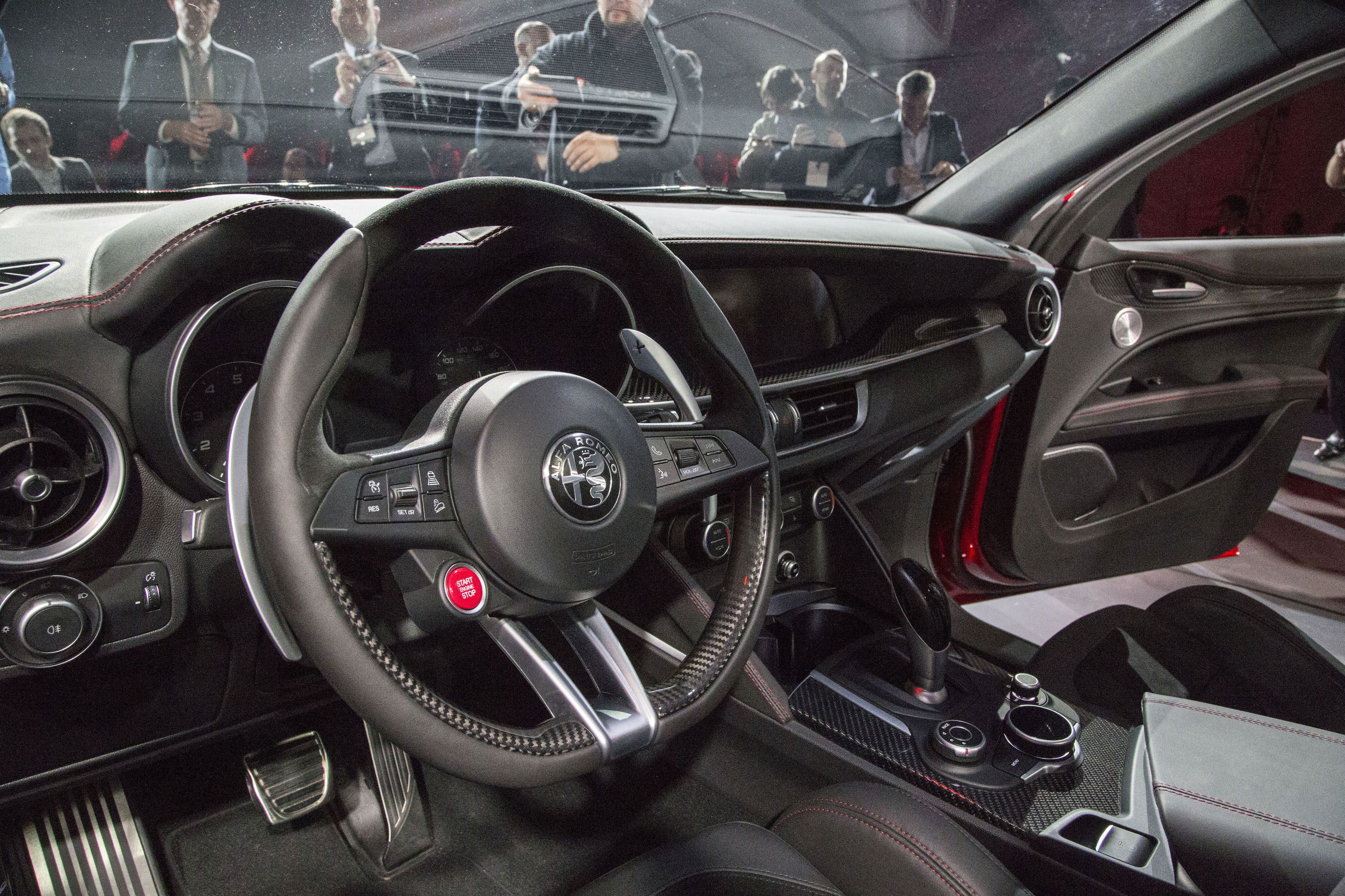 The Stelvio isn't built as well on the inside as its German rivals, but the cabin is a far more interesting space