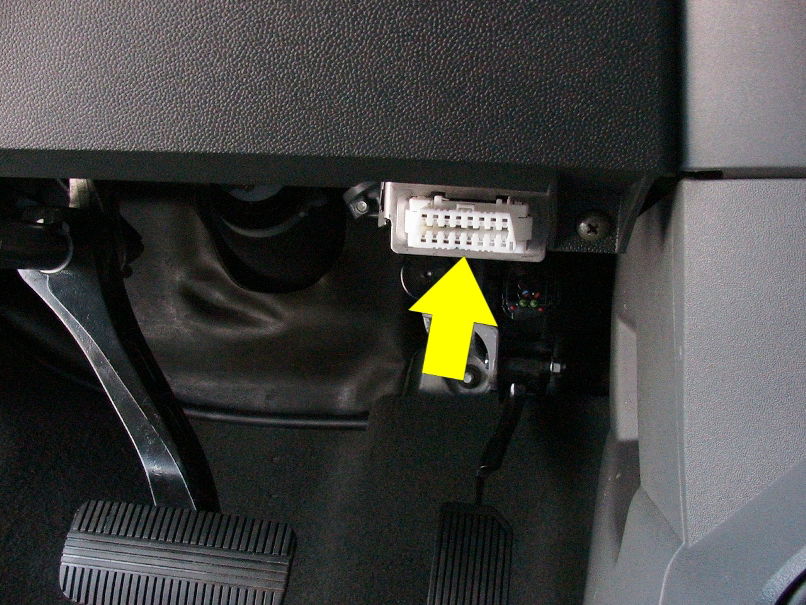 The OBD port is situated somewhere within the footwell of modern cars, normally just under the steering wheel