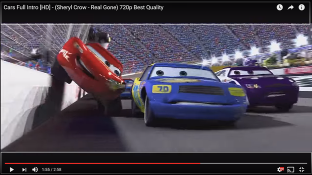 Reminds me of how Lighning passed multiple cars like the hotshot he is in the first movie