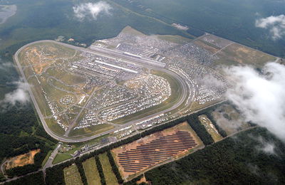 An overhead look of Pocono Raceway