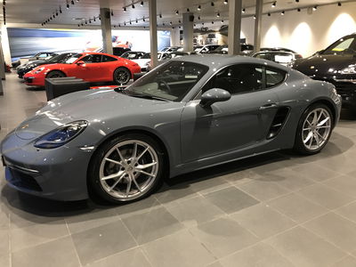 My 718 is a base 2.0 Cayman in Graphite Blue Metallic and black interior. It has PDK, Sport Chrono and a long options list. Yes, I know it has PDK and not a manual, go write your hateful comment now :)