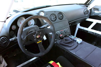 The ACR-X's stripped cockpit, nothing but your average track car essentials