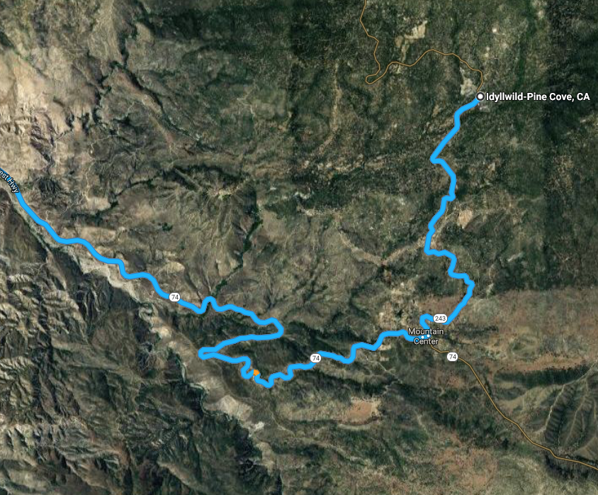 Highway 74 from Hemet to Idyllwild.