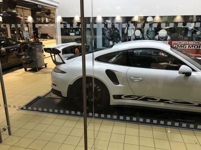 This was being serviced behind a glass wall. Every time I see a GT3 RS my reaction is the same. 