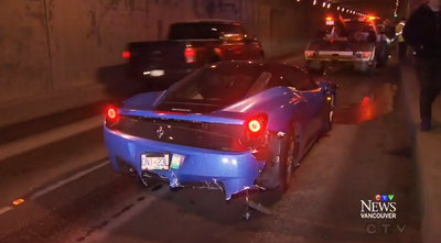 Lamborghini Huracan And Ferrari 458 Douchebags Crash Into Each Other In Tunnel