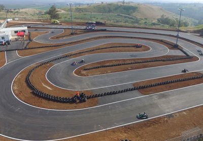 Bird eye's view on the track close to its opening day, before Kerbs were added.