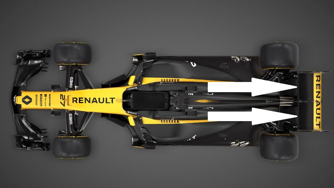 Incoming air is now more likely to hit the rear wing square-on rather than in an unpredictable, turbulent fashion